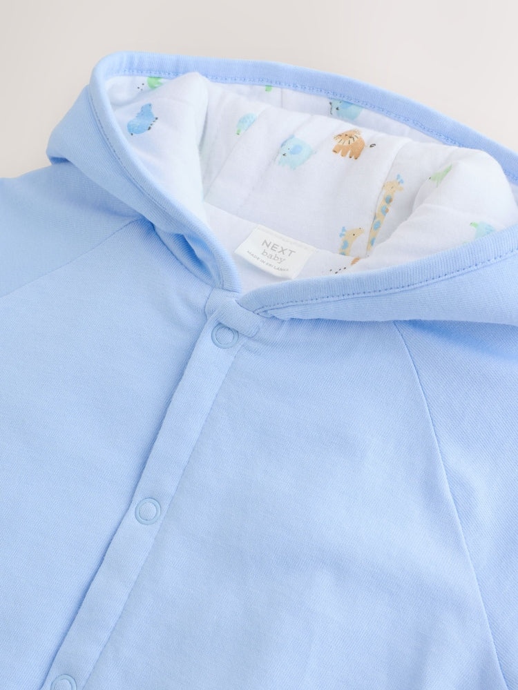 Blue Jersey Hooded Baby Jacket (0mths-2yrs)