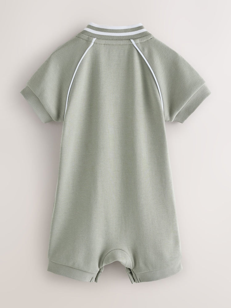 Baker by Ted Baker Blue/Stone Varsity Rompers 2 Pack