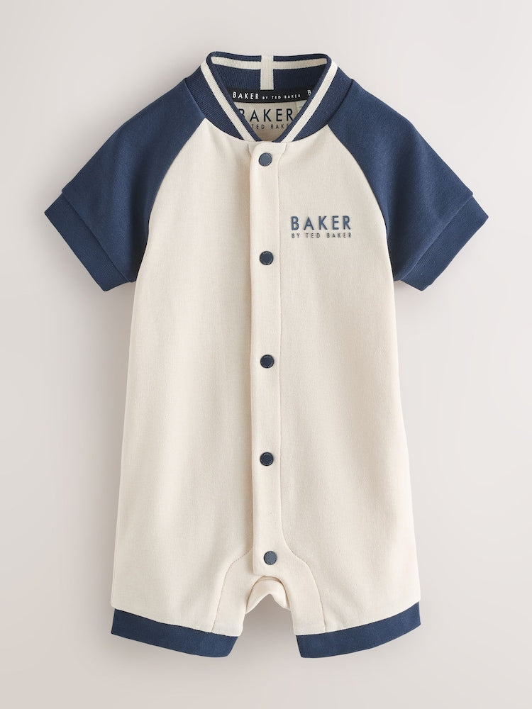 Baker by Ted Baker Blue/Stone Varsity Rompers 2 Pack