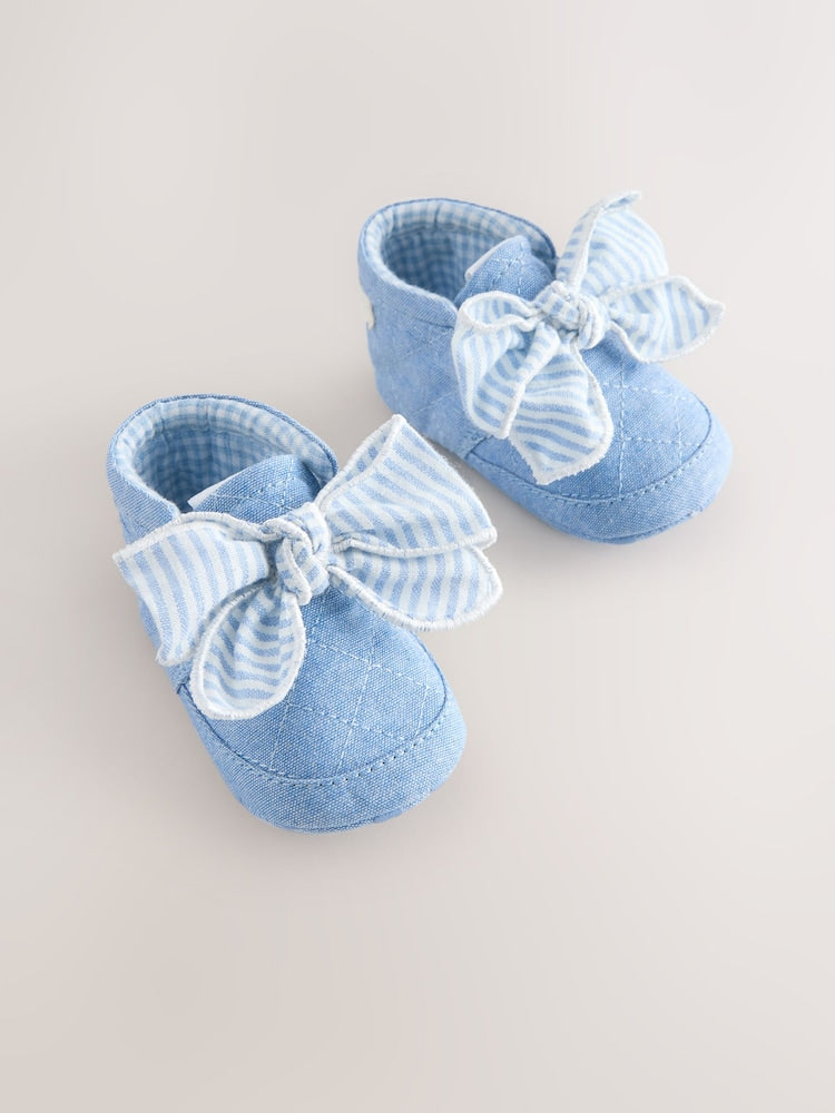Blue Baby Floral Print Boots (0-18mths) - Size Up To 3 Months (50 - 62cm) - Blue