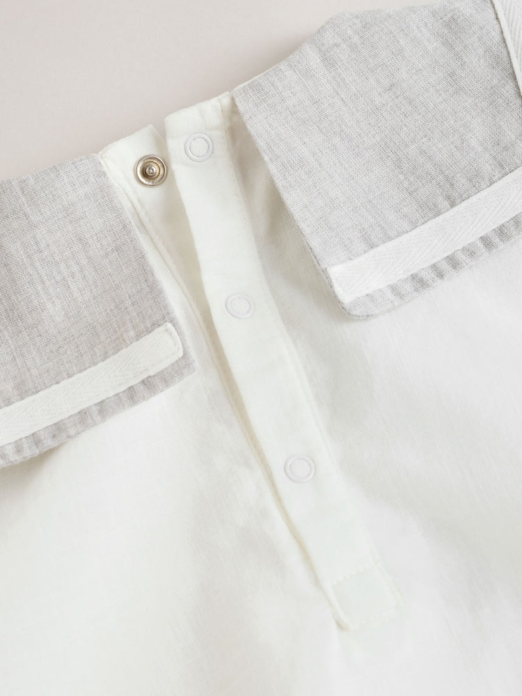 Grey/White Shirt and Trousers Baby Set (0mths-3yrs)