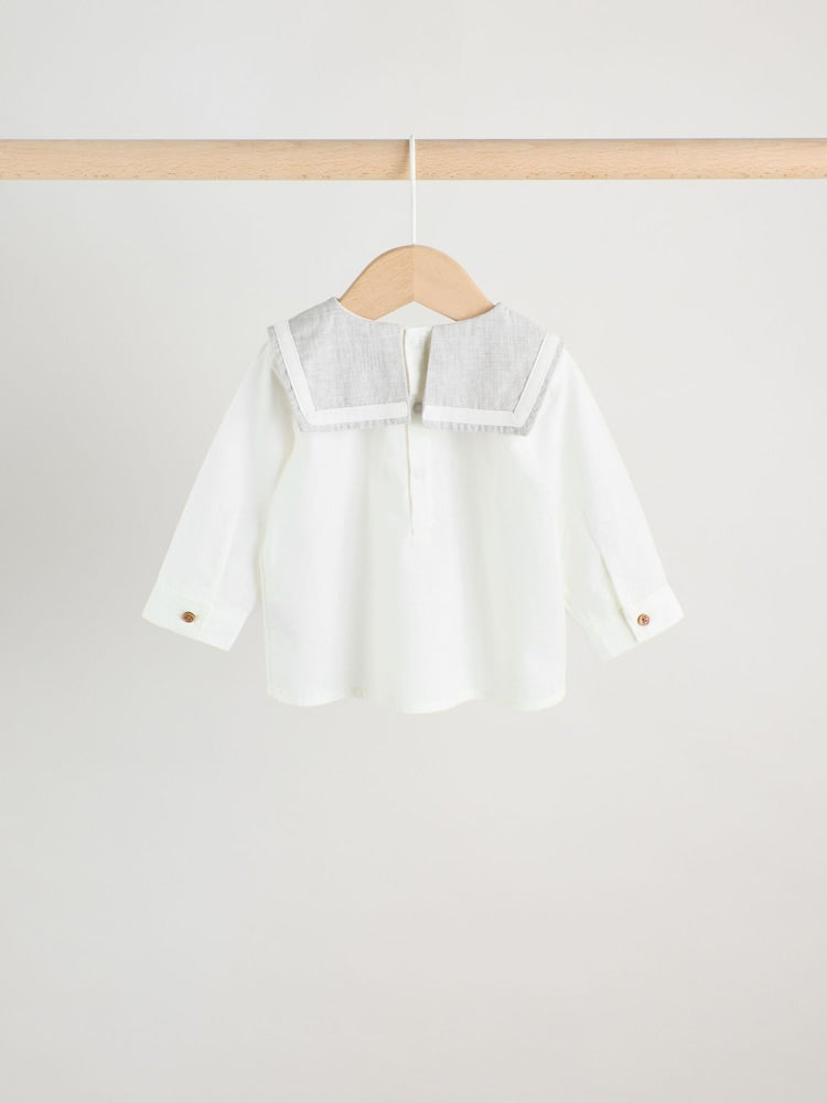Grey/White Shirt and Trousers Baby Set (0mths-3yrs)