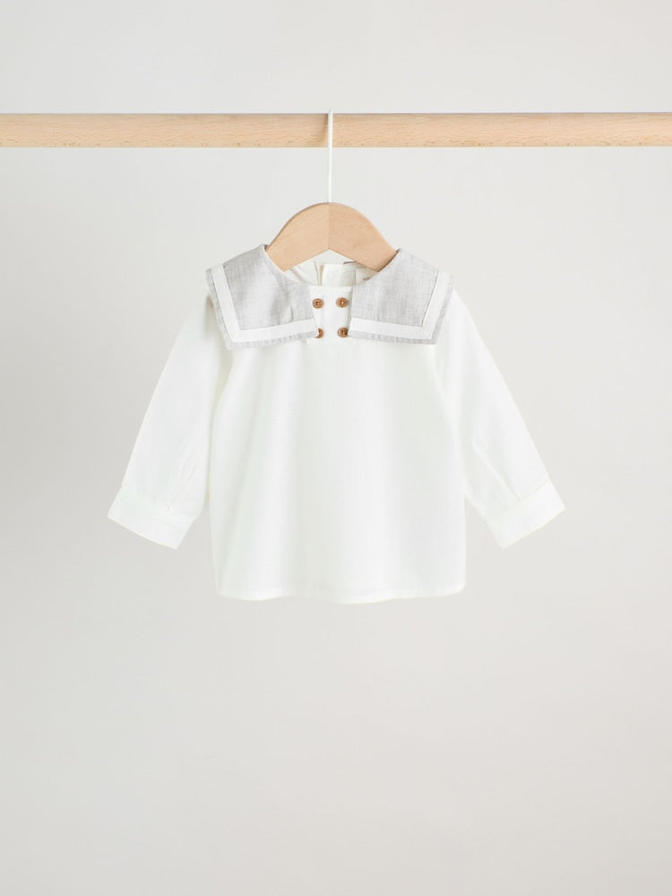 Grey/White Shirt and Trousers Baby Set (0mths-3yrs)