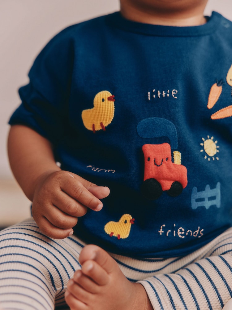 Blue Farm Top and Leggings Baby Set (0mths-2yrs)