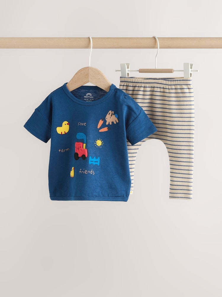 Blue Farm Top and Leggings Baby Set (0mths-2yrs)