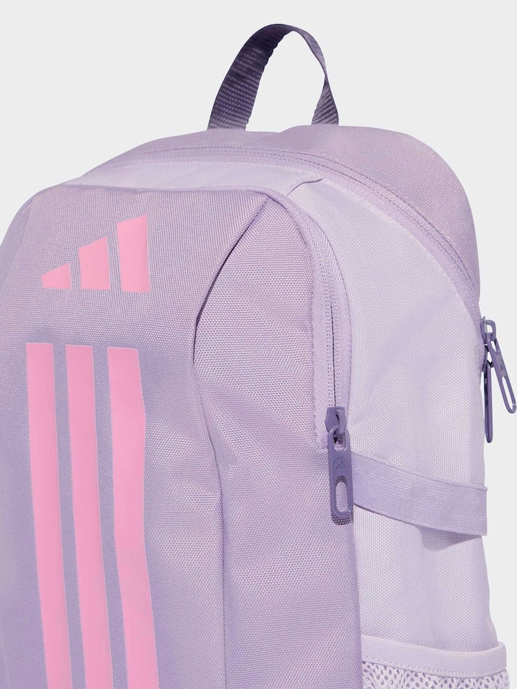 adidas Light Purple Kids 3 Stripe Backpack