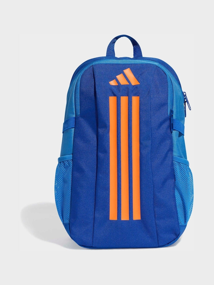 adidas Blue/Orange Kids 3 Stripe Backpack