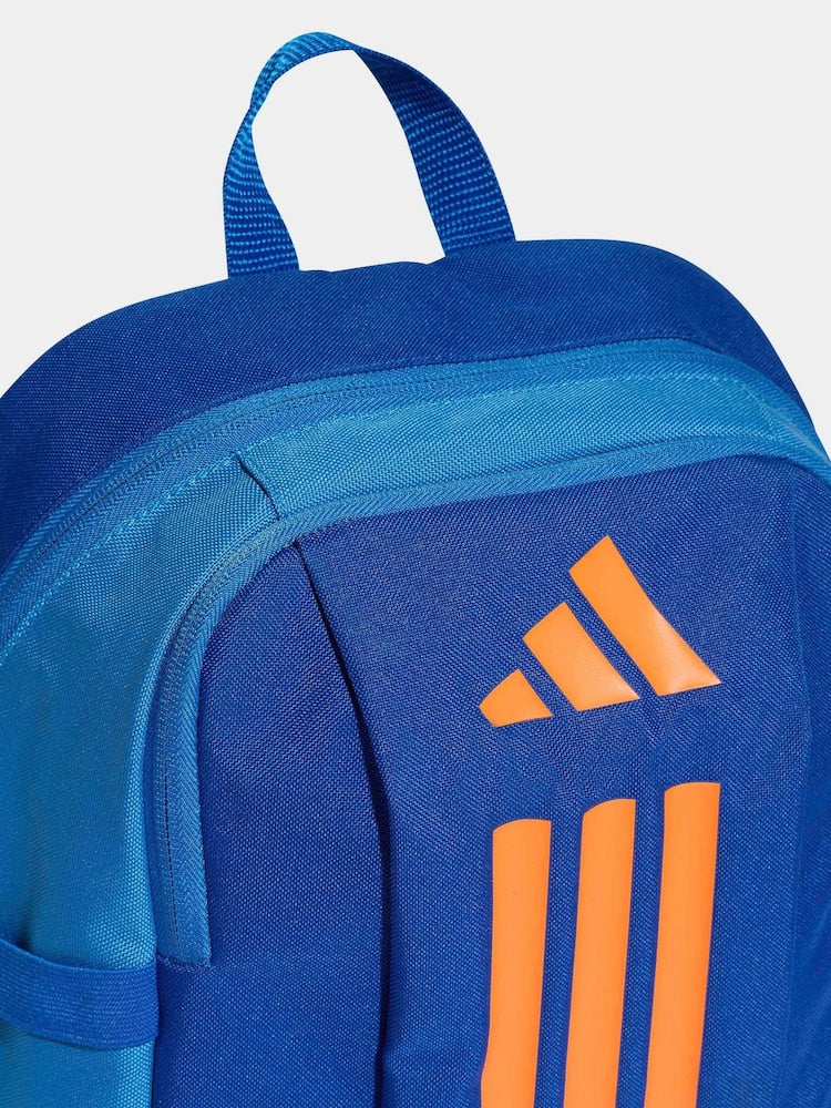 adidas Blue/Orange Kids 3 Stripe Backpack