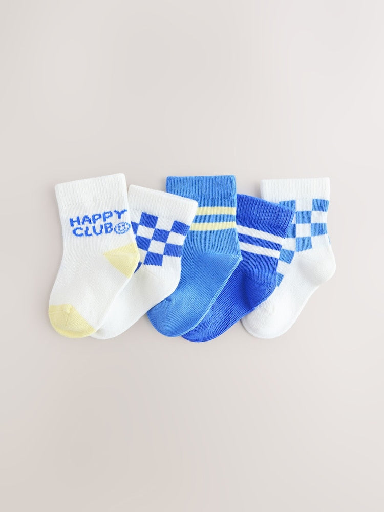 Blue/Ecru Socks 5 pack