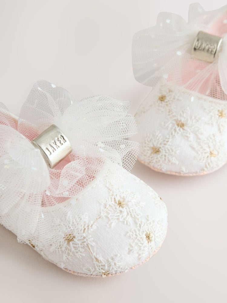 Baker by Ted Baker Baby Occasion Corsage Mary Jane Padder Shoes - Size Up To 3 Months (50 - 62cm)