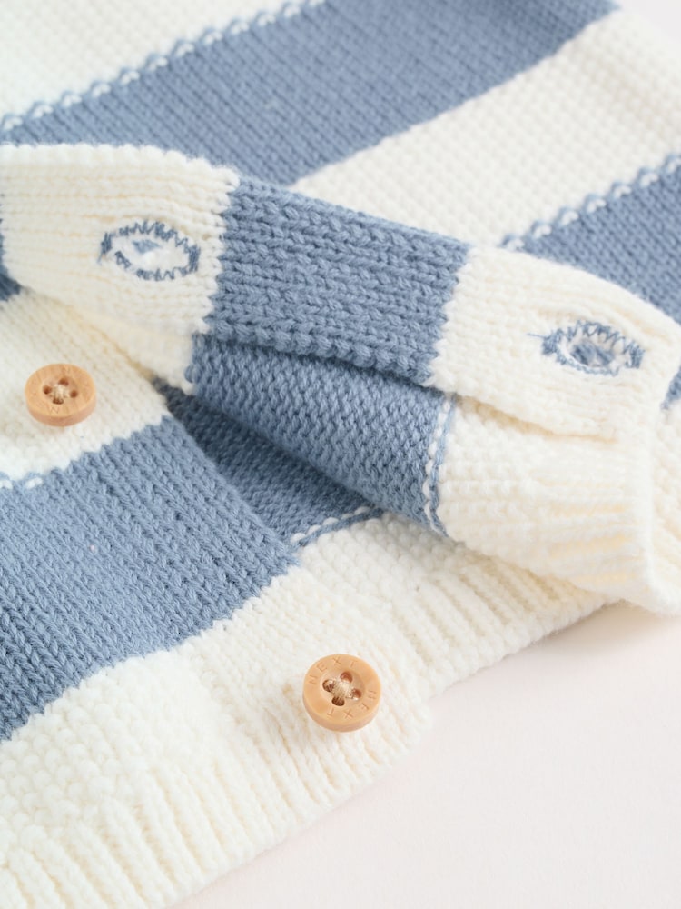 Blue Nautical Stripe Knitted Top and Shorts Baby Set (0mths-2yrs)