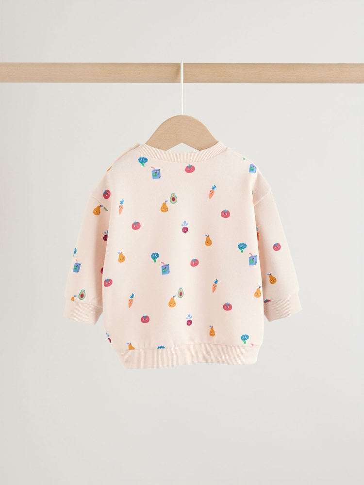 Bright Veg Print Sweat Top and Joggers Baby Set (0mths-2yrs) (0mths-2yrs) - Size Up to 1 Month (56cm)