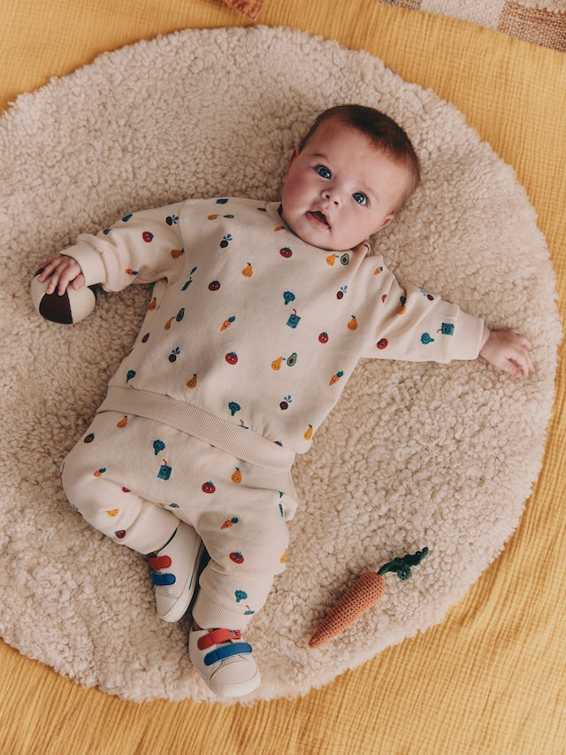 Bright Veg Print Sweat Top and Joggers Baby Set (0mths-2yrs) (0mths-2yrs) - Size Up to 1 Month (56cm)