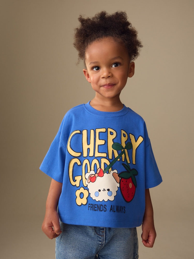 Blue Cherry Short Sleeve T-Shirt (3mths-7yrs)