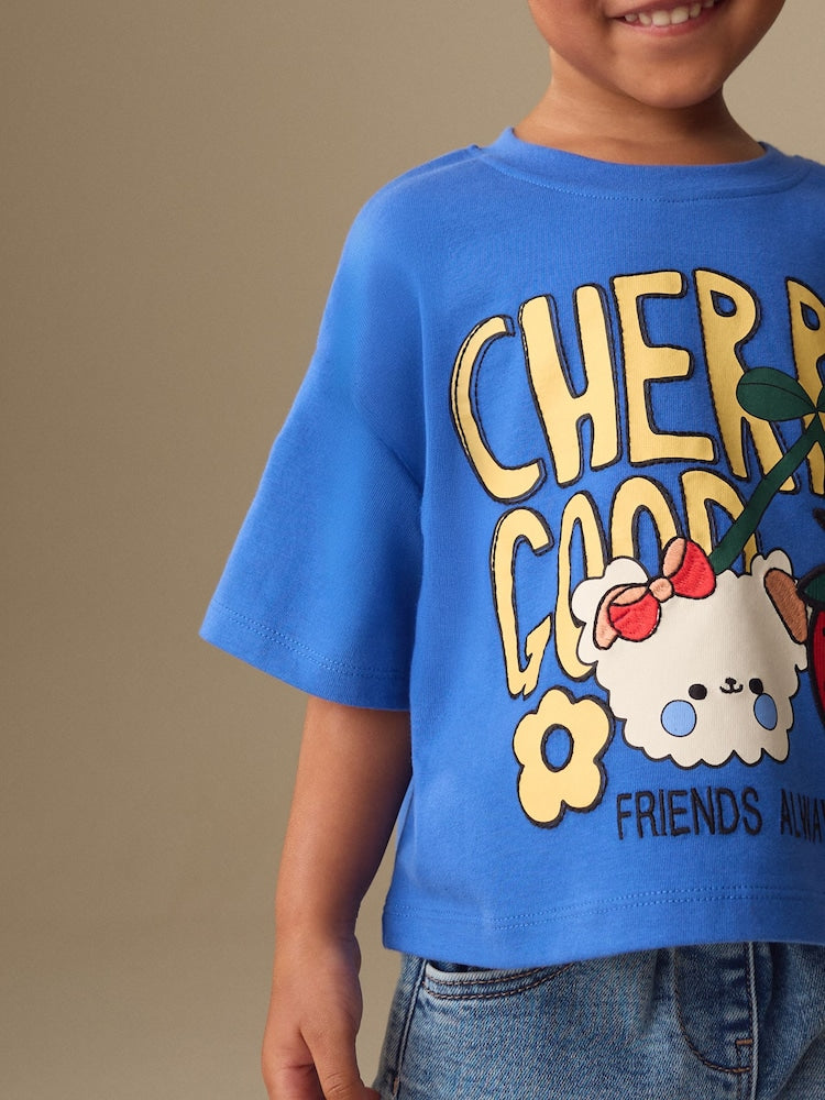 Blue Cherry Short Sleeve T-Shirt (3mths-7yrs)