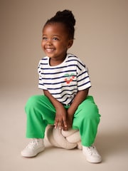 Green Textured Wide Leg Trousers (3mths-7yrs)