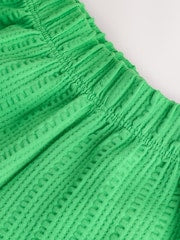 Green Textured Wide Leg Trousers (3mths-7yrs)