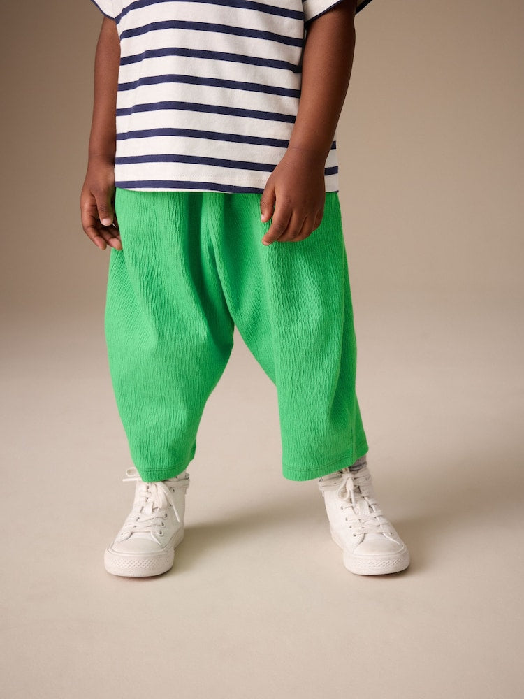 Green Textured Wide Leg Trousers (3mths-7yrs)