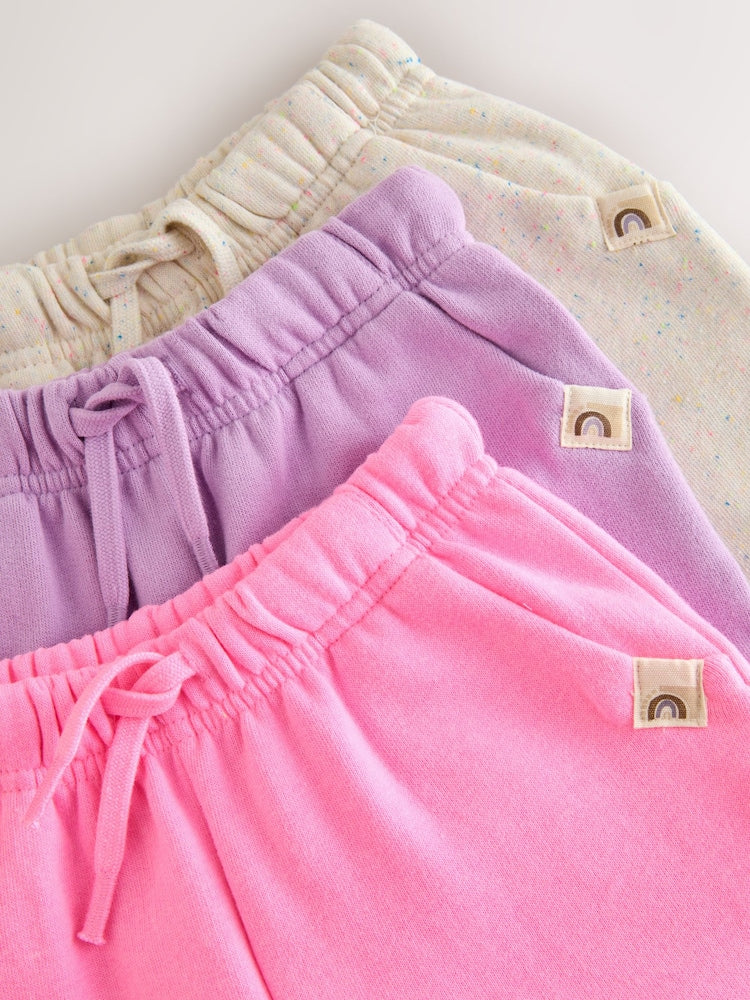 Pink/Lilac/Oatmeal 3 Pack Joggers Set (3mths-7yrs)
