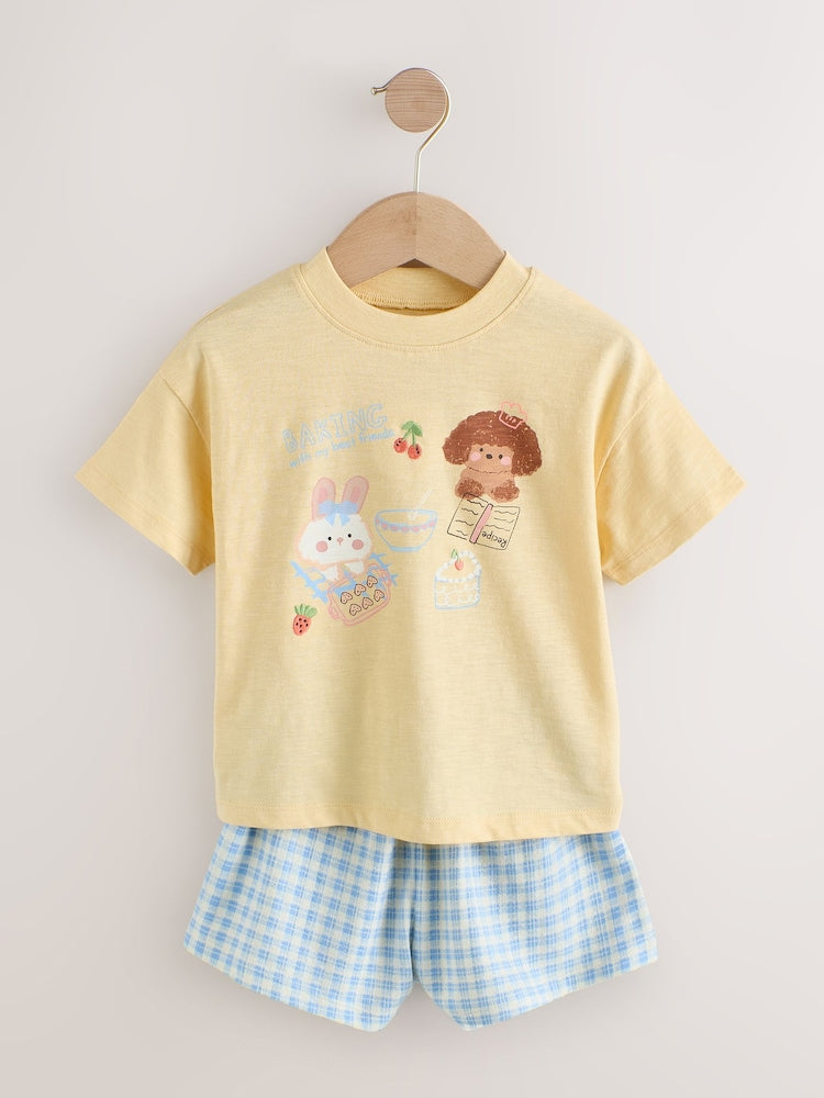 Blue/Yellow Top & Shorts Set 2 Pack (3mths-7yrs)
