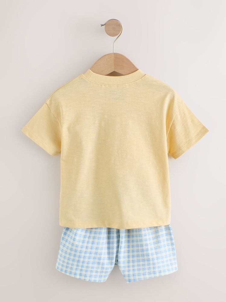 Blue/Yellow Top & Shorts Set 2 Pack (3mths-7yrs)