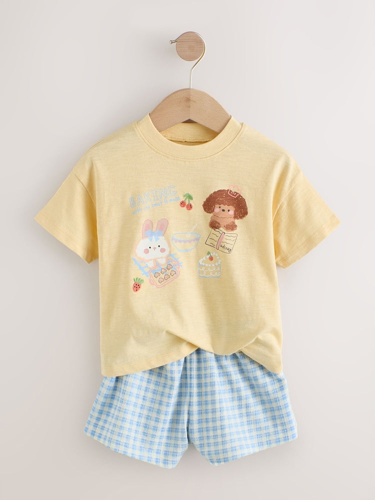 Blue/Yellow Top & Shorts Set 2 Pack (3mths-7yrs)