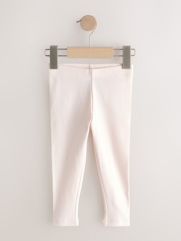 Pink Ribbed Leggings 5 Pack (3mths-7yrs)