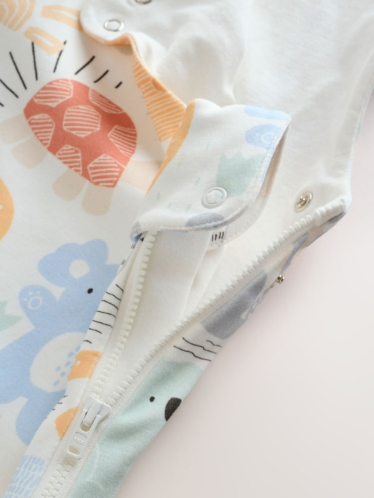 Neutral Safari Animals 1 Tog Sleeveless Baby Sleep Bag