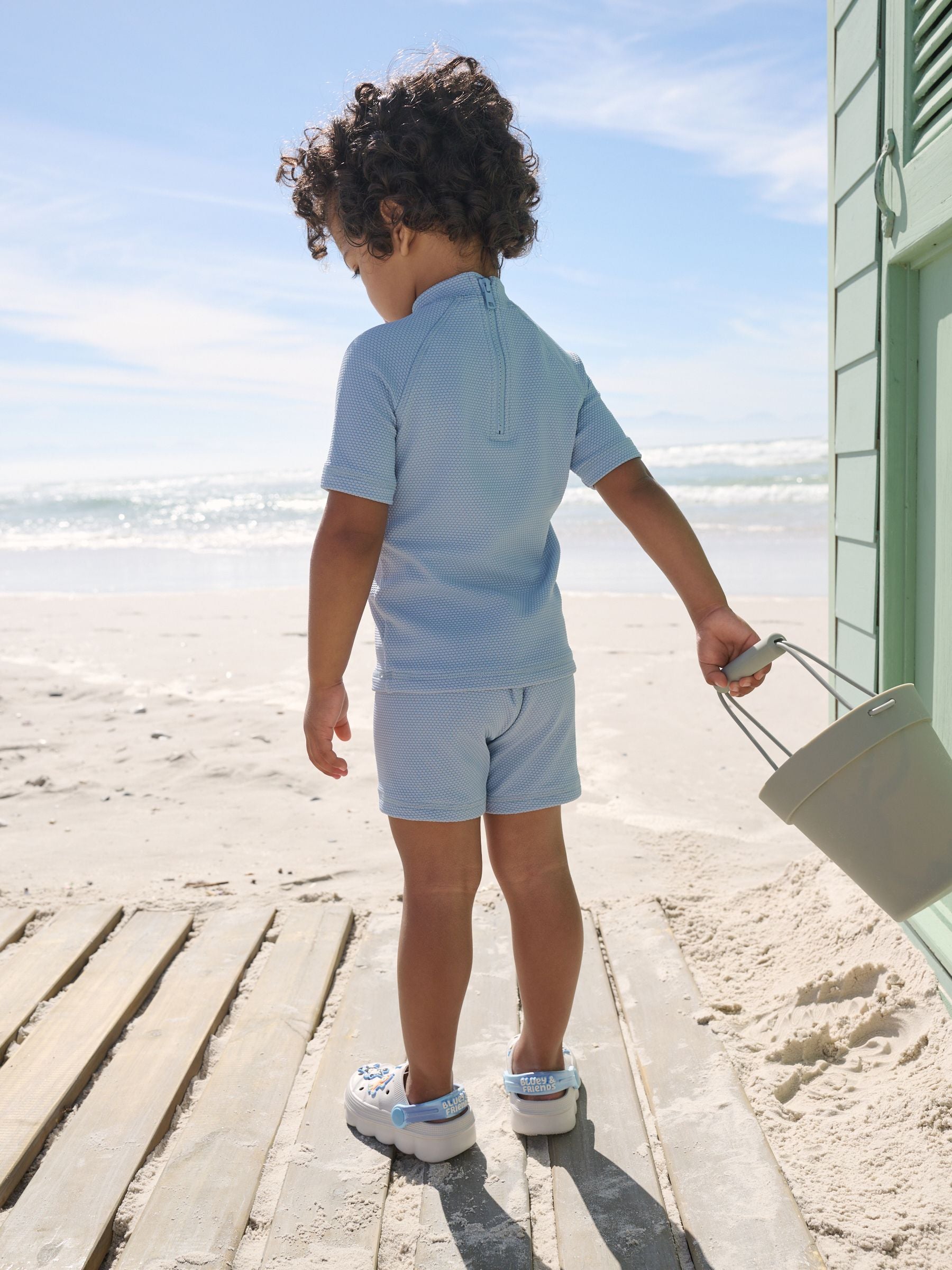 Blue Textured Swim Set (3mths-7yrs) - Size 3-6 Months (62-68cm)