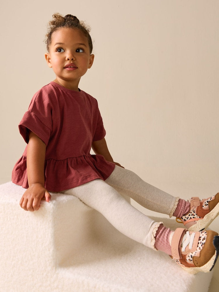 Rust Brown Short Sleeve Peplum T-Shirt (3mths-7yrs)