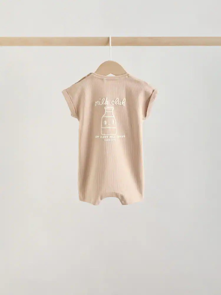 Blue/Neutral Milk Club Jersey Baby Rompers 4 Pack