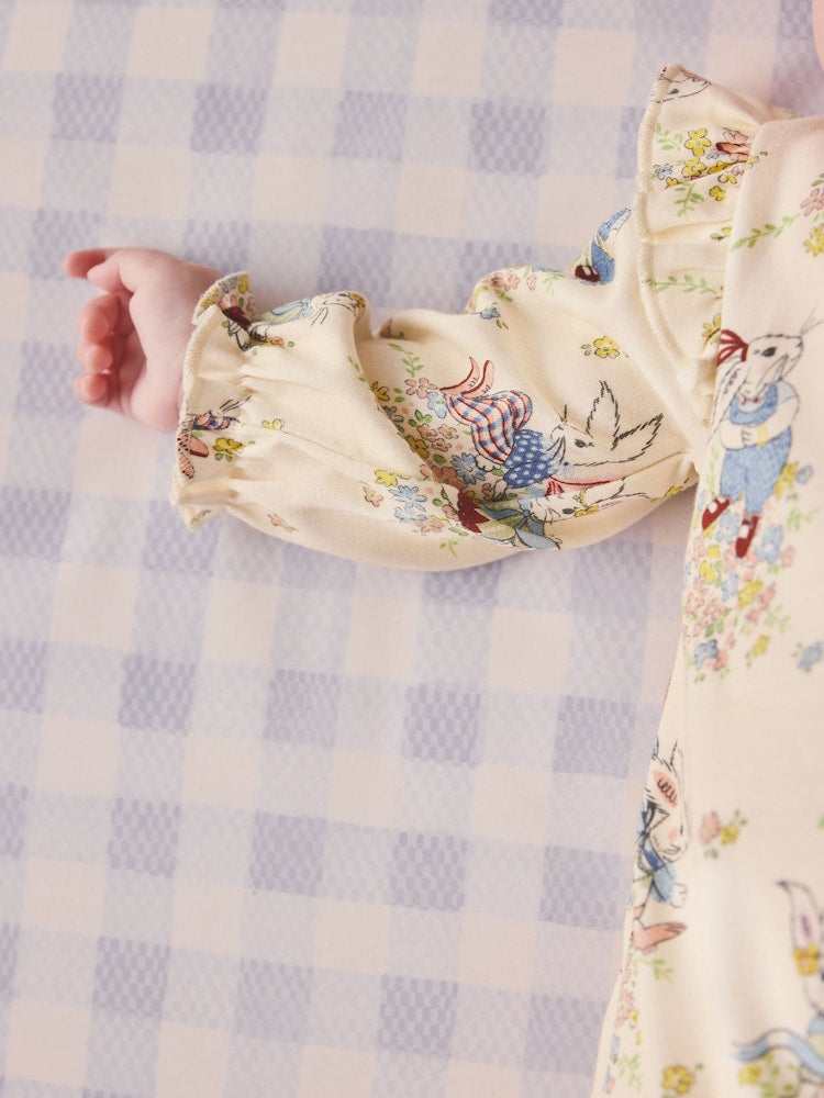Cream Bunny Cath Kidson Bunny Baby Sleepsuit