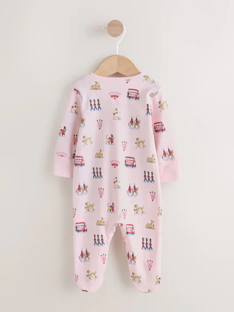 Pink Cath Kidston London Baby Sleepsuit
