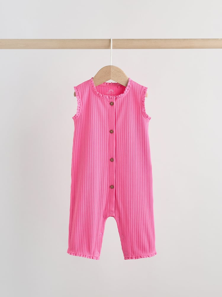 Pink Tonal Button Through Wide Leg