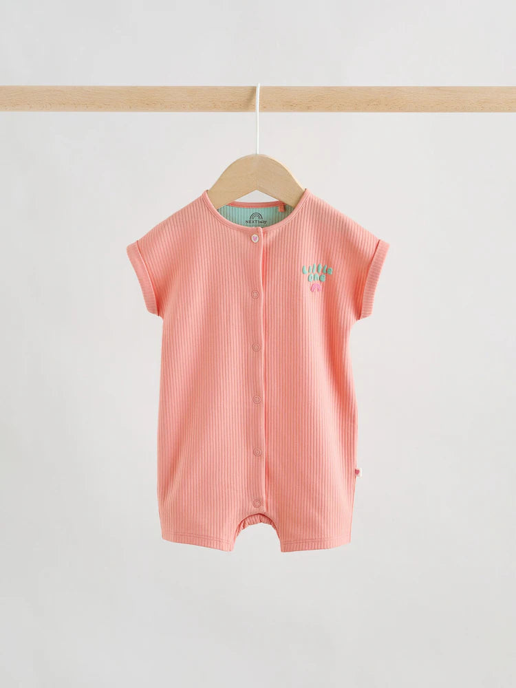 Multi Bright Coloured Jersey Baby Rompers 3 Pack