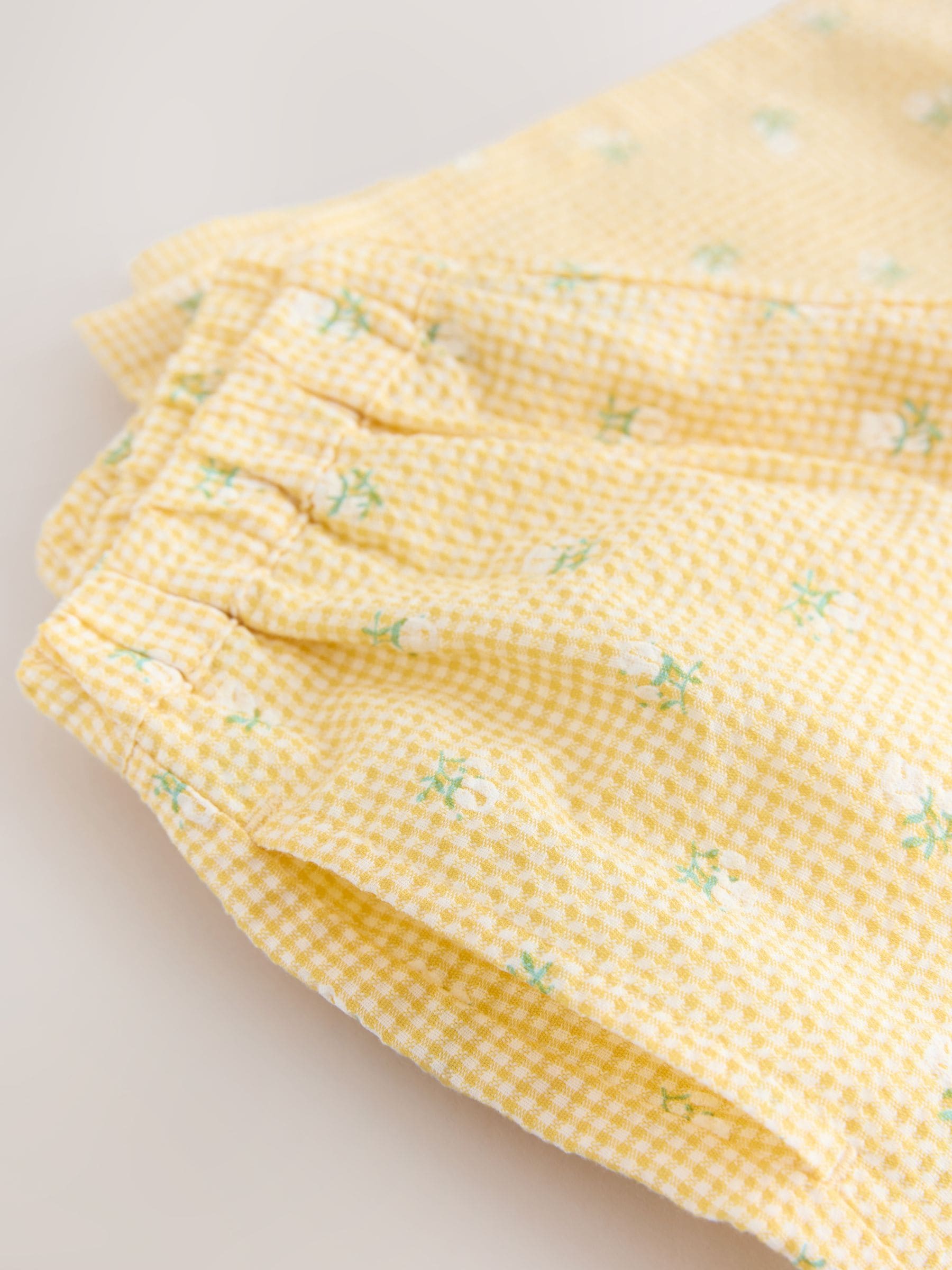 Lemon Yellow Ditsy Pullon Wide Leg Trousers (3mths-7yrs) - Size 3-6 Months (62-68cm)