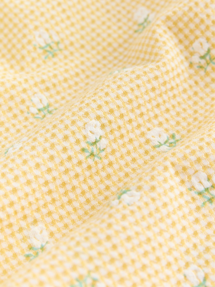 Lemon Yellow Ditsy Pullon Wide Leg Trousers (3mths-7yrs)