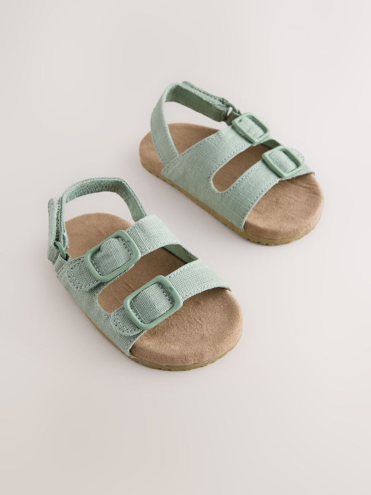 Sage Green Touch Fastening Baby Sandals (0-2mths)