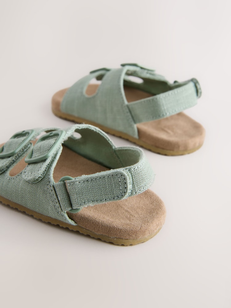Sage Green Touch Fastening Baby Sandals (0-2mths)