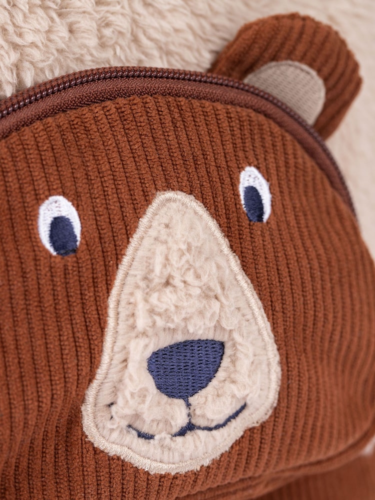 Frugi Brown Fleece Character Backpack - Size One