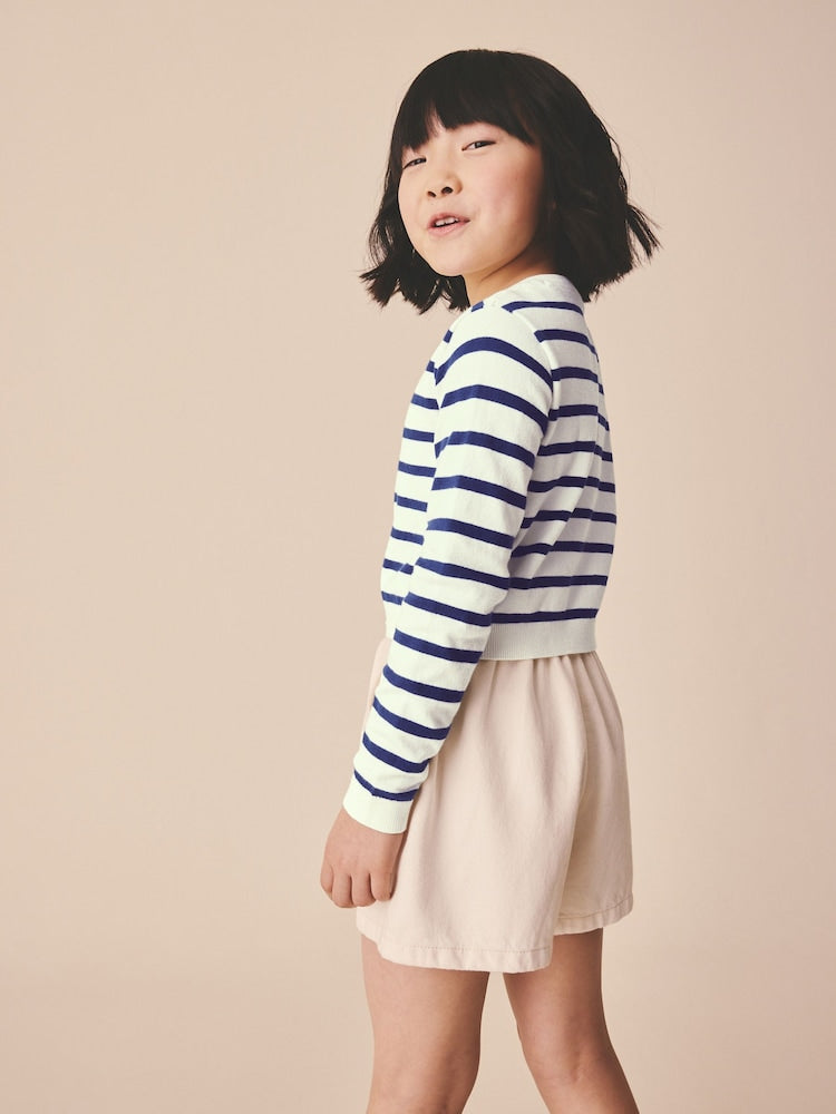 Navy Stripe Button Up Cardigan (3mths-16yrs)
