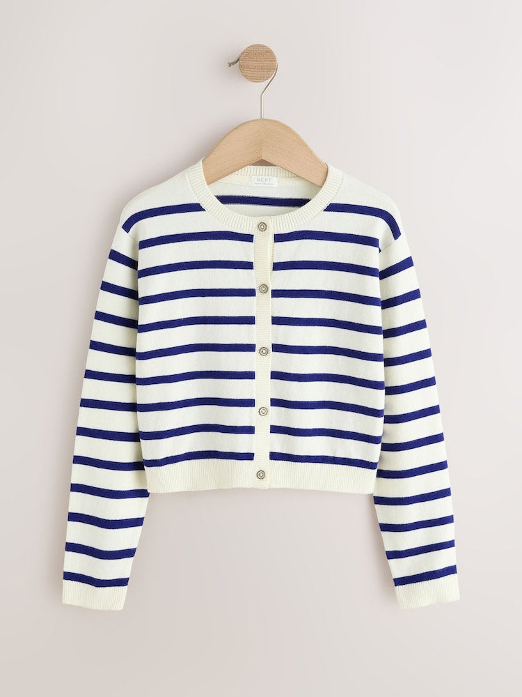 Navy Stripe Button Up Cardigan (3mths-16yrs)