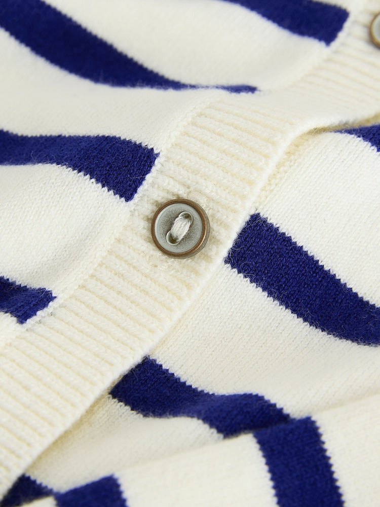 Navy Stripe Button Up Cardigan (3mths-16yrs)