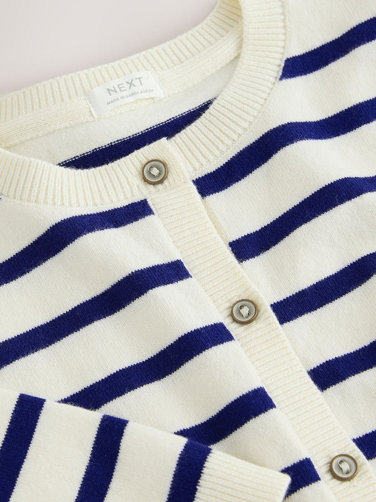 Navy Stripe Button Up Cardigan (3mths-16yrs)