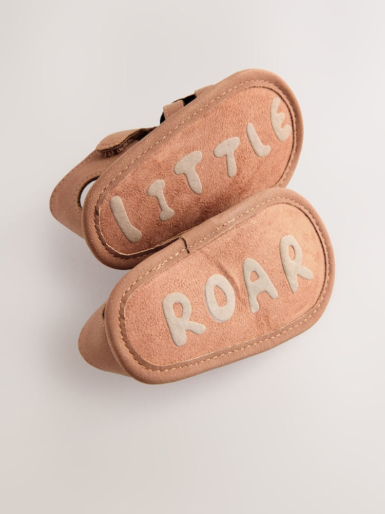 Tan Brown Lion Baby Fisherman Sandals (0-2mths)