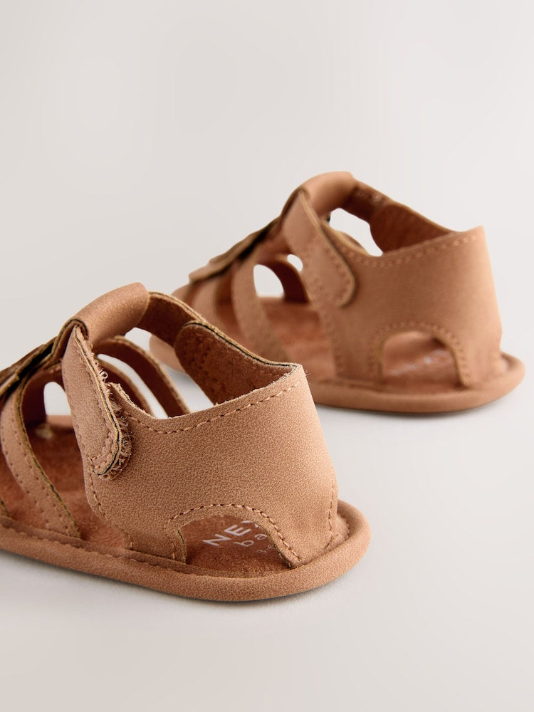 Tan Brown Lion Baby Fisherman Sandals (0-2mths)