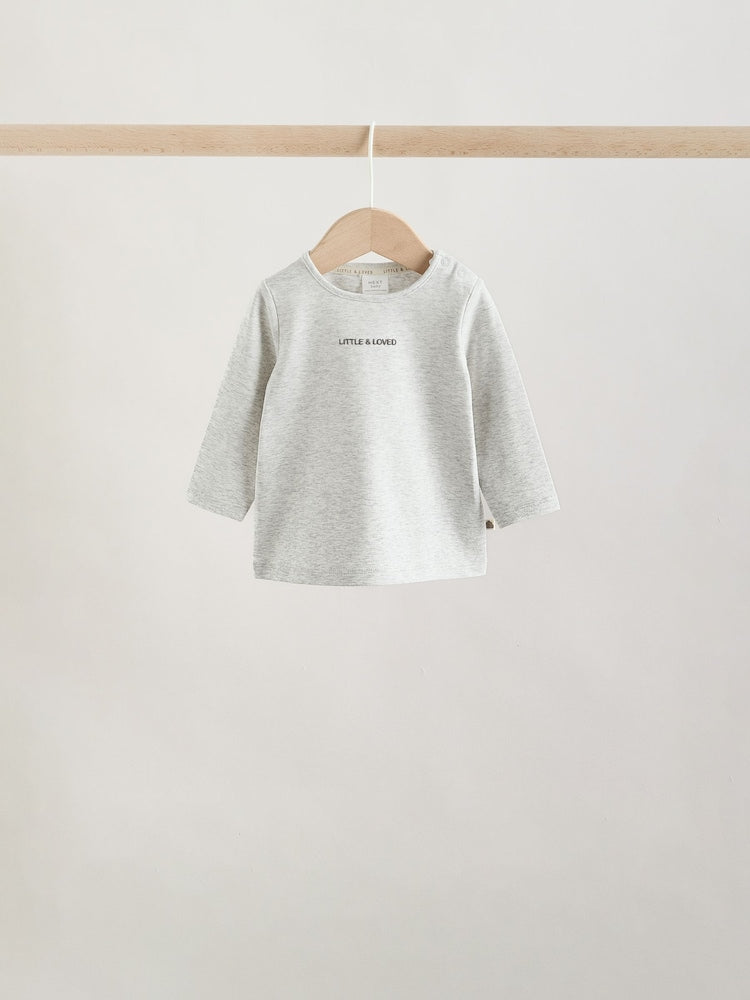 Neutral/Grey Long Sleeve Baby T-Shirts 3 Pack (0mths-2yrs)