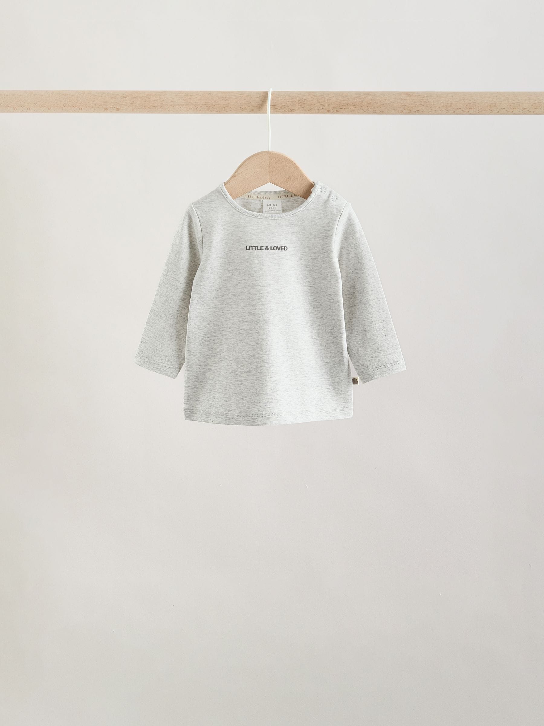 Neutral/Grey Long Sleeve Baby T-Shirts 3 Pack (0mths-2yrs) - Size Up to 1 Month (56cm)
