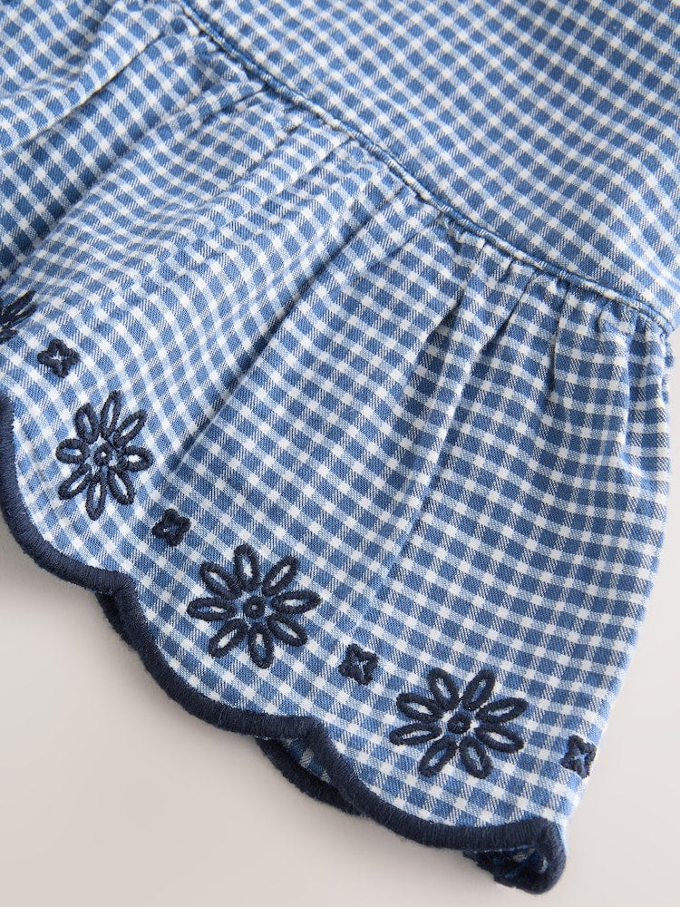 Navy Gingham Blouse And Shorts Co-ord Set (3mths-8yrs)