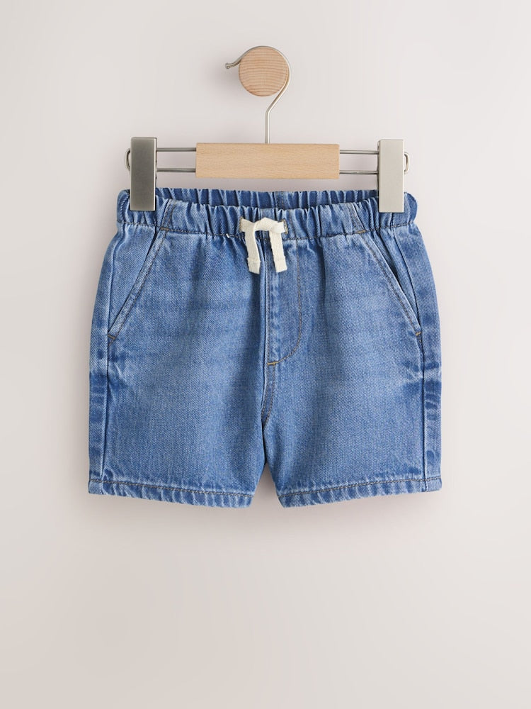 Blue Denim Bleach Pull On Shorts 2 Pack (3mths-7yrs)